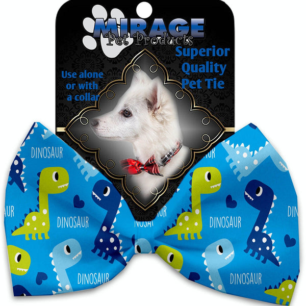 Mirage Pet Products Blue Dinosaurs Pet Bow Tie Collar Accessory with Velcro