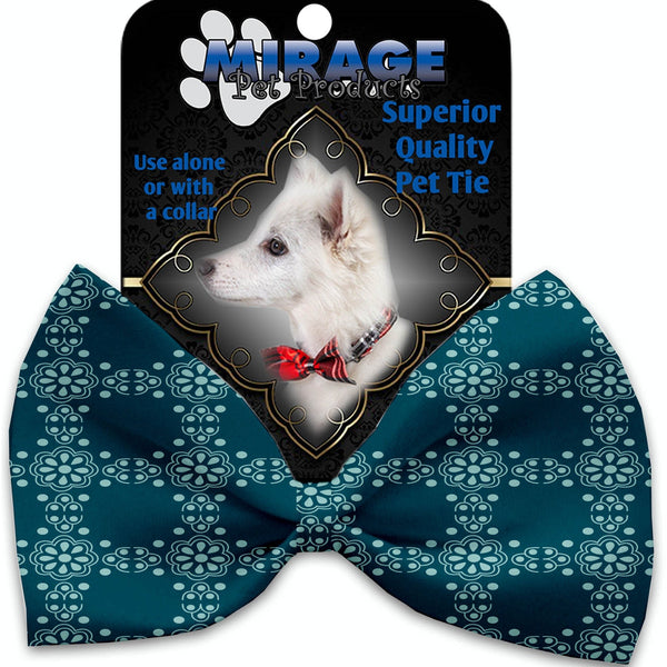 Mirage Pet Products Blue Flowers Pet Bow Tie Collar Accessory with Velcro
