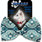 Mirage Pet Products Blue Lagoon Pet Bow Tie Collar Accessory with Velcro