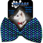 Mirage Pet Products Blue Mushrooms Pet Bow Tie Collar Accessory with Velcro