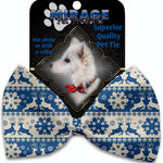 Mirage Pet Products Blue Reindeer Pet Bow Tie Collar Accessory with Velcro