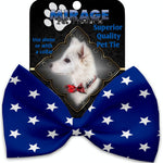 Mirage Pet Products Blue Stars Pet Bow Tie Collar Accessory with Velcro