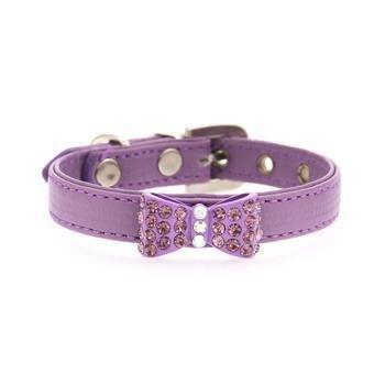 Mirage Pet Products Bow-dacious Crystal Dog Collar Lavender, Size 10-Dog-Mirage Pet Products-PetPhenom