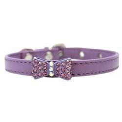 Mirage Pet Products Bow-dacious Crystal Dog Collar Lavender, Size 14-Dog-Mirage Pet Products-PetPhenom