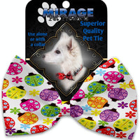 Mirage Pet Products Bright Ladybugs Pet Bow Tie Collar Accessory with Velcro