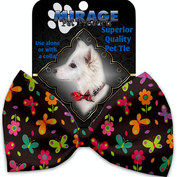 Mirage Pet Products Butterflies in Brown Pet Bow Tie Collar Accessory with Velcro