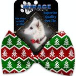 Mirage Pet Products Chevron Christmas Trees Pet Bow Tie Collar Accessory with Velcro