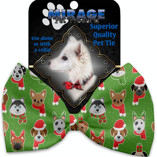 Mirage Pet Products Christmas Dogs Pet Bow Tie Collar Accessory with Velcro