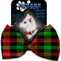 Mirage Pet Products Christmas Plaid Pet Bow Tie Collar Accessory with Velcro