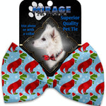 Mirage Pet Products Christmas T-rex Pet Bow Tie Collar Accessory with Velcro