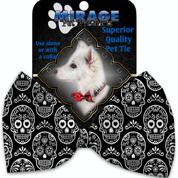 Mirage Pet Products Classic Sugar Skulls Pet Bow Tie Collar Accessory with Velcro