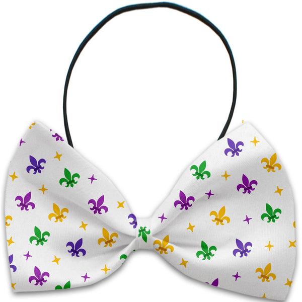 Mirage Pet Products Confetti Fleur de Lis Mardi Gras Pet Bow Tie