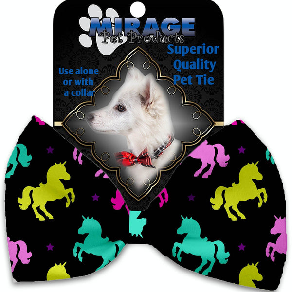 Mirage Pet Products Confetti Unicorns Pet Bow Tie Collar Accessory with Velcro