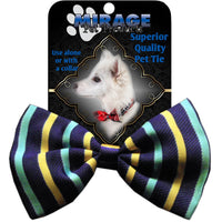 Mirage Pet Products Dog Bow Tie Purple and Aqua Stripes