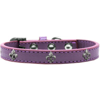 Mirage Pet Products Fleur De Lis Widget Dog Collar, Size 10, Lavender/Silver