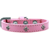 Mirage Pet Products Fleur De Lis Widget Dog Collar, Size 10, Light Pink/Silver