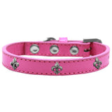 Mirage Pet Products Fleur De Lis Widget Dog Collar, Size 12, Bright Pink/Silver
