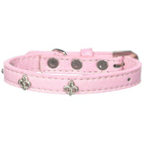 Mirage Pet Products Fleur De Lis Widget Dog Collar, Size 12, Light Pink/Silver