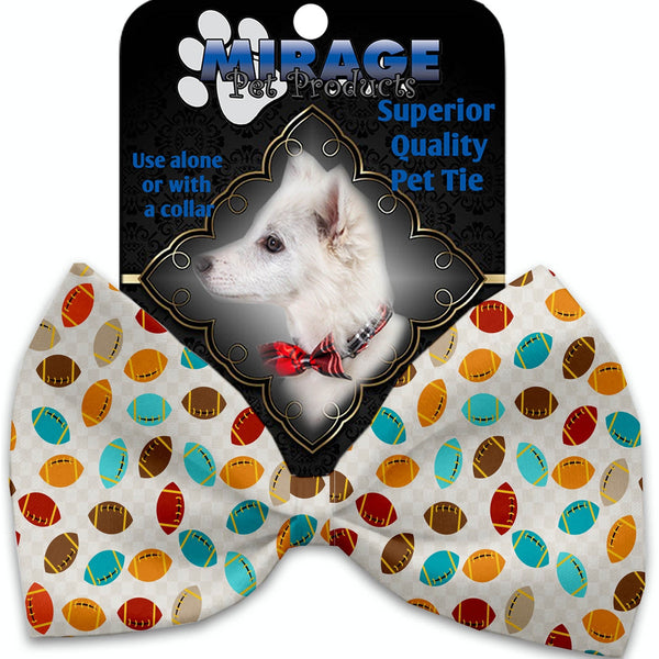 Mirage Pet Products Football Frenzy Pet Bow Tie Collar Accessory with Velcro