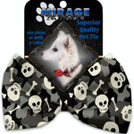 Mirage Pet Products Gray Camo Skulls Pet Bow Tie Collar Accessory with Velcro