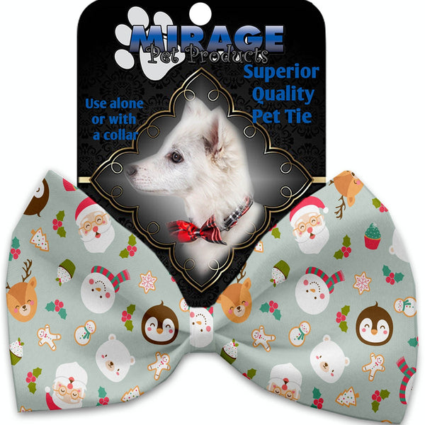 Mirage Pet Products Gray Christmas Party Pet Bow Tie Collar Accessory with Velcro