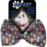 Mirage Pet Products Gray Feathers Wanderlust Pet Bow Tie