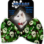 Mirage Pet Products Green Camo Skulls Pet Bow Tie Collar Accessory with Velcro