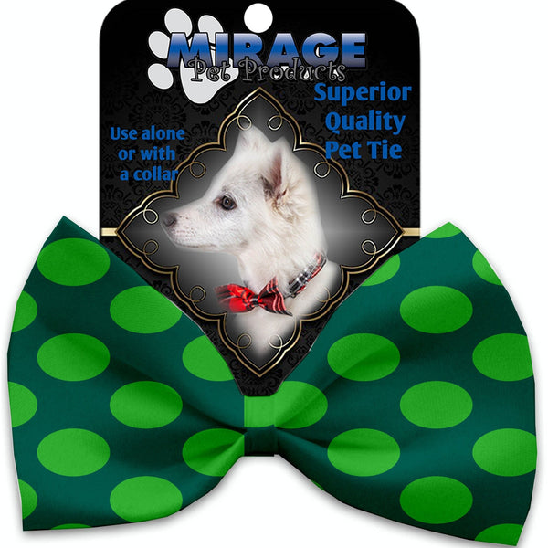 Mirage Pet Products Green on Green Dots Pet Bow Tie