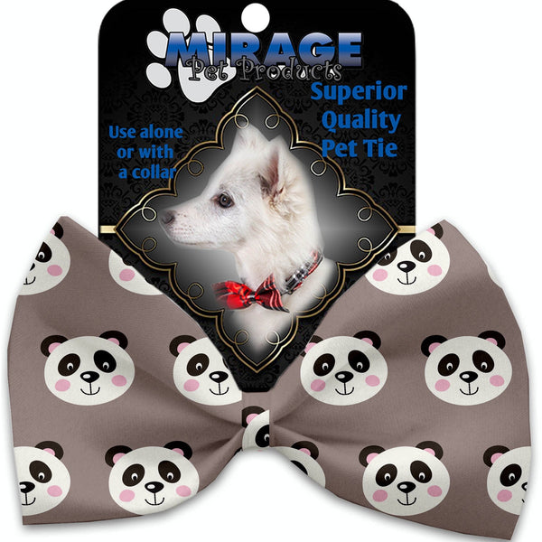 Mirage Pet Products Grey Pandas Pet Bow Tie Collar Accessory with Velcro