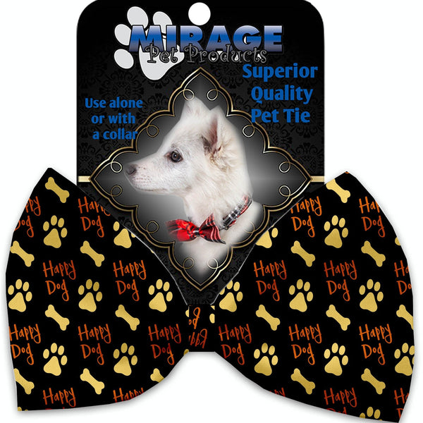 Mirage Pet Products Happy Dog Pet Bow Tie Collar Accessory with Velcro