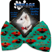 Mirage Pet Products Happy Thanksgiving Pet Bow Tie Collar Accessory with Velcro