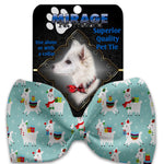 Mirage Pet Products Holiday Llamas Pet Bow Tie Collar Accessory with Velcro 