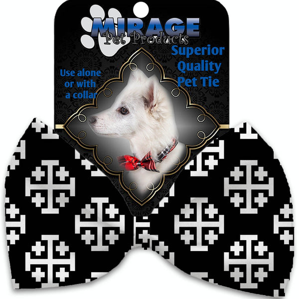 Mirage Pet Products Jerusalem Cross Pet Bow Tie Collar Accessory with Velcro