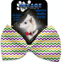 Mirage Pet Products Mardi Gras Chevron Pet Bow Tie