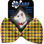 Mirage Pet Products Mardi Gras Diamonds Pet Bow Tie Collar Accessory with Velcro 