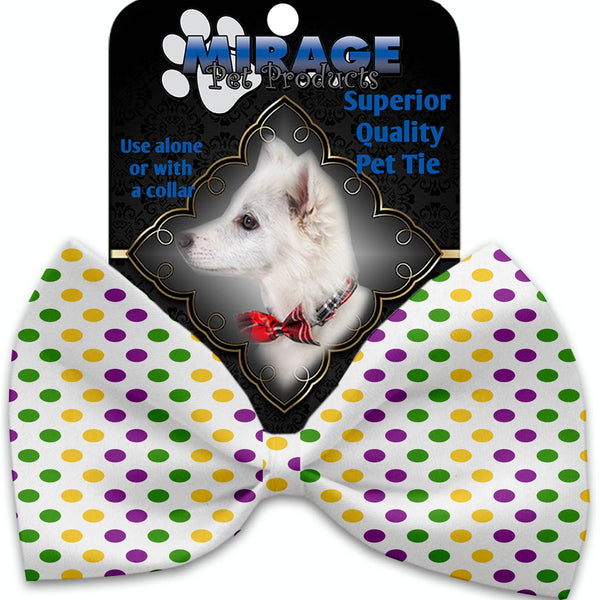 Mirage Pet Products Mardi Gras Polka Dots Pet Bow Tie