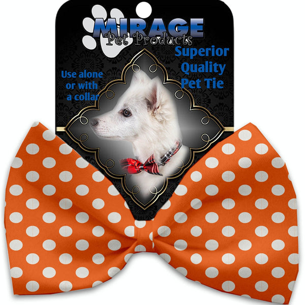 Mirage Pet Products Melon Orange Swiss Dots Pet Bow Tie Collar Accessory with Velcro