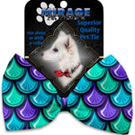 Mirage Pet Products Mermaid Scales Pet Bow Tie Collar Accessory with Velcro