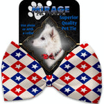 Mirage Pet Products Patriotic Checkered Stars Pet Bow Tie Collar Accessory with Velcro