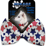 Mirage Pet Products Patriotic Stars Pet Bow Tie Collar Accessory with Velcro