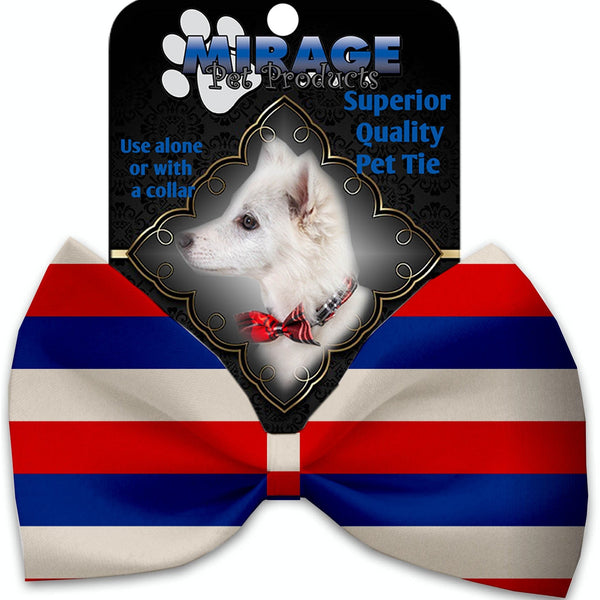 Mirage Pet Products Patriotic Stripes Pet Bow Tie Collar Accessory with Velcro