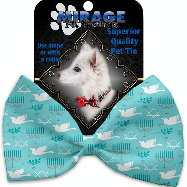 Mirage Pet Products Peace and Hanukkah Pet Bow Tie Collar Accessory with Velcro