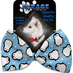 Mirage Pet Products Penguins in Blue Pet Bow Tie Collar Accessory with Velcro