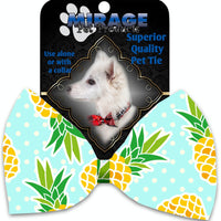 Mirage Pet Products Pineapples and Polka Dots Pet Bow Tie Collar Accessory with Velcro