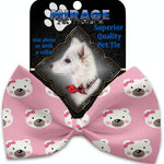 Mirage Pet Products Pink Bears and Bows Pet Bow Tie Collar Accessory with Velcro