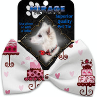 Mirage Pet Products Pink Fancy Cakes Pet Bow Tie Collar Accessory with Velcro