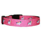 Mirage Pet Products Pink Unicorn Nylon Dog Collar