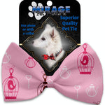 Mirage Pet Products Pink Whimsy Bird Cages Pet Bow Tie Collar Accessory with Velcro