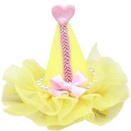 Mirage Pet Products Pretty Party Hat Clip-on Standard, Yellow-Dog-Mirage Pet Products-PetPhenom