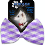 Mirage Pet Products Purple Plaid Pet Bow Tie Collar Accessory with Velcro